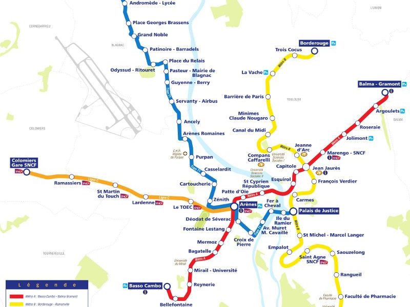 Plan du métro toulousain